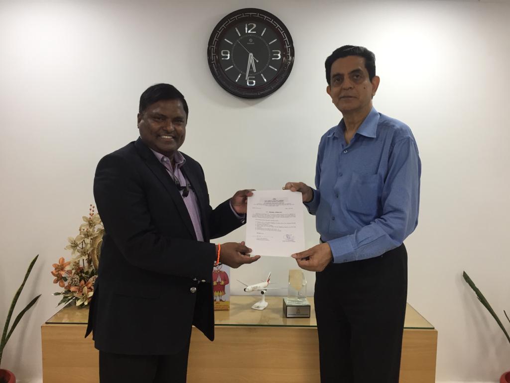 Capt. A.K Sharma, CEO, AIASL handing over the charge to Mr. Rambabu Ch.,CEO, AIASL on 31st July, 2021.